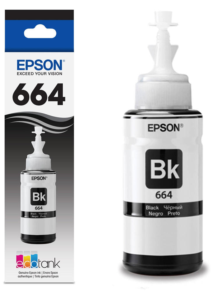 Botella de tinta Epson T664 negro 70 ml (T664120-AL)