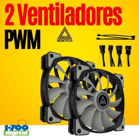 Kit 2 Ventiladores 120mm PWM Case PC Gamer Fan 4 pin Montech