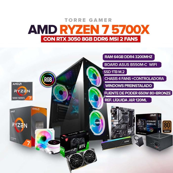 PC Gamer  Ryzen 7 5700G – 32Gb – SSD 1Tb