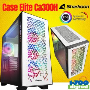Case Gamer Sharkoon CA300H 4 fans ARGB 2 Cristales y Corsair
