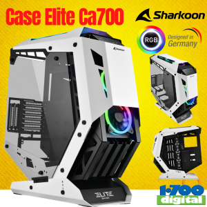 Case Gamer Sharkoon Elite CA700 5 fan ARGB Cristal y Corsair